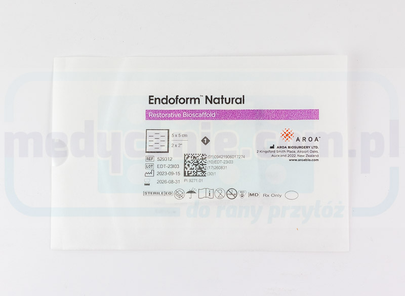 Endoform 5* 5cm - matrice naturală a pielii cu colagen și macromolecule ECM 1 buc